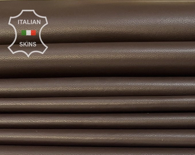 DARK MAHOGANY BROWN Thin Soft Italian Lambskin Lamb Sheep Leather pack 4 hides skins total 24sqf 0.6mm #B7911