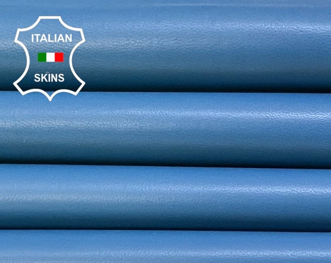 AZURE BLUE Soft Italian Lambskin Lamb Sheep Leather pack 2 hides skins total 12sqf 0.8mm #B4830