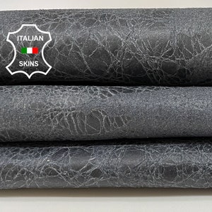 GRAY CRINKLED TEXTURED Italian Lambskin Lamb Sheep Leather hides hide skin skins 6sqf 0.9mm #B1640