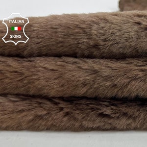CAMEL BROWN Hair On Soft sheepskin Lamb shearling fur hairy sheep Italian leather hide hides skin skins 25"x38"  #C1076
