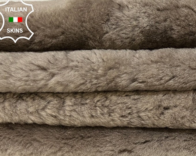 WALNUT GRAY BEIGE Hair On Soft sheepskin shearling fur hairy sheep Italian leather hide hides skin skins 32"x44"  #B8627