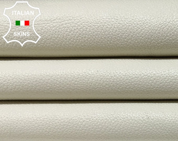 IVORY GRAINY ROUGH Italian Goatskin Goat leather hide hides skin skins 6+sqf 1.0mm #B6319