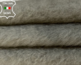TAUPE GRAY SHORT Hair On sheepskin shearling hairy sheep Italian leather skin skins 17"x24"   #B3960