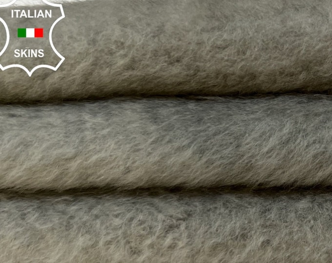 TAUPE GRAY SHORT Hair On sheepskin shearling fur hairy sheep Italian leather skin skins hide hides 17"x24"   #B3960