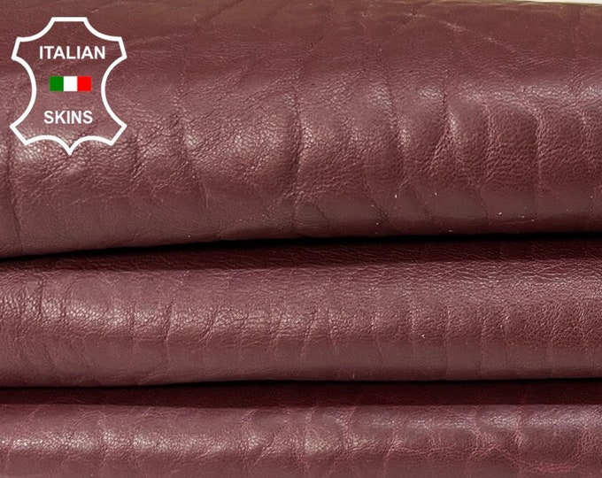 WINE BORDEAUX GRAINY Vegetable Tan Soft Italian Lambskin Lamb Sheep Leather hide hides skin skins 6sqf 0.9mm #B8550