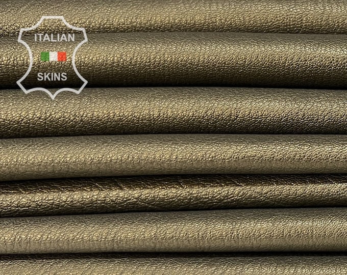 OLD BRONZE ROUGH Thick Soft Italian Goatskin Goat Leather pack 3 hides skins total 13sqf 1.2mm #B7873