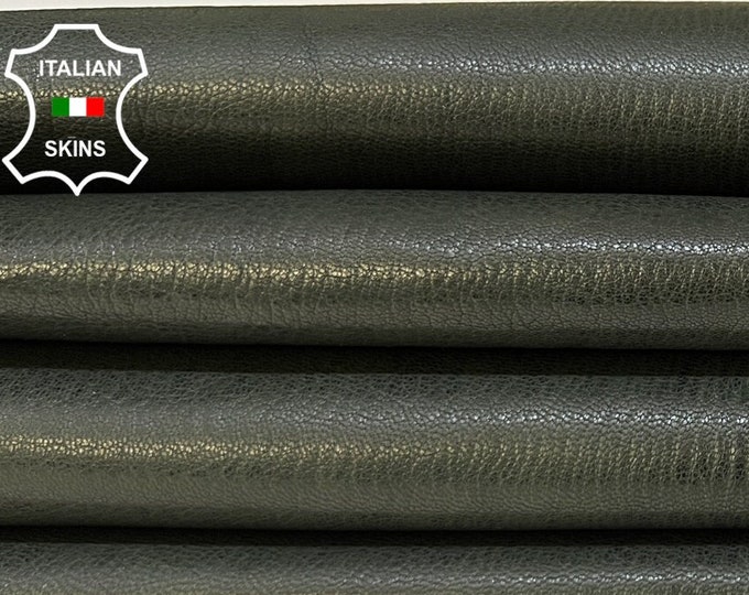 DARK PINE GREEN Antiqued Vegetable Tan Rough Thick Italian Goatskin Goat Leather pack 2 hides skins total 8sqf 1.1mm #B9603