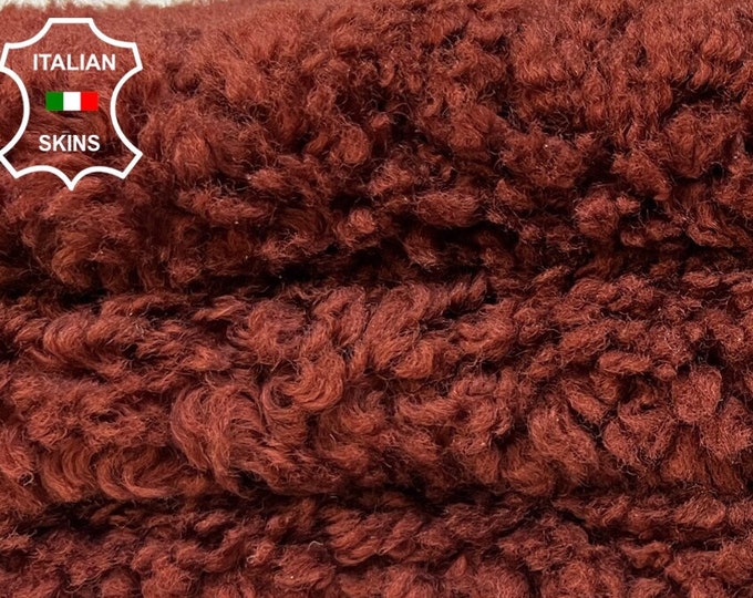 MAROON BROWN MERINOS Hair On Soft sheepskin shearling fur hairy sheep Italian leather skin skins hide hides 24"x29"  #B8615