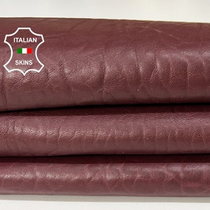 WINE BORDEAUX GRAINY Vegetable Tan Soft Italian Lambskin Lamb Sheep Leather hide hides skin skins 6sqf 0.9mm #B8550