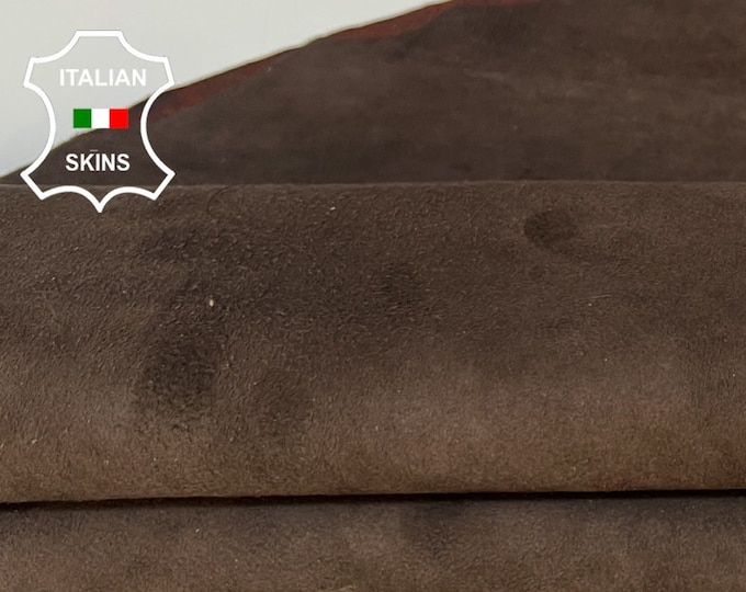 DARK BROWN Suede Soft Italian STRETCH Lambskin Lamb Sheep Leather hide hides skin skins 5sqf 1.1mm #B3952