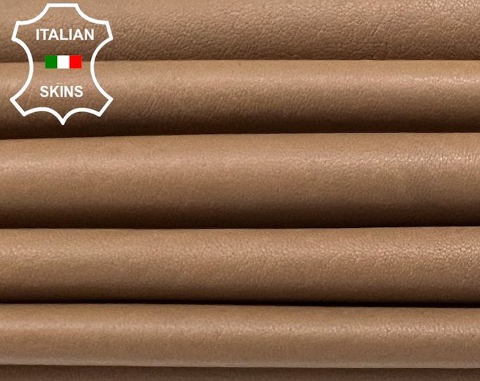 NATURAL BROWN CAPPUCINO Thin Soft Italian Lambskin Lamb Sheep Leather pack 3 hides skins total 12sqf 0.6mm #B3105
