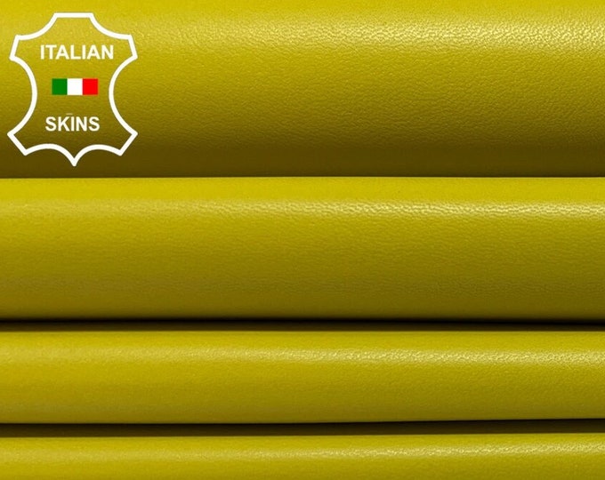 MUSTARD YELLOW Soft Italian Lambskin Lamb Sheep Leather pack 2 hides skins total 12sqf 0.7mm #B6249