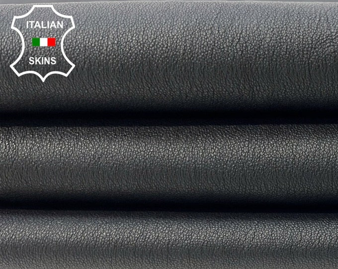 BLACK STRETCH Thin Soft Italian Lambskin Lamb Sheep Leather hide hides skin skins 6sqf 0.6mm #B9952