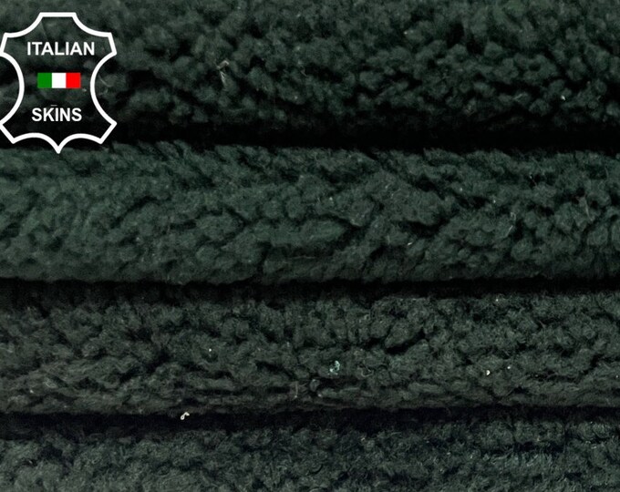 PINE DARK GREEN Hair On Soft sheepskin shearling fur hairy sheep Italian leather pack 2 hides skins total 20"x39"  #B8643