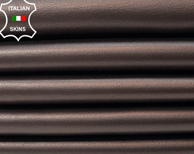 DARK BROWN PEARLIZED Soft Italian Lambskin Lamb Sheep leather pack 2 hides skins total 16sqf 1.0mm #B9821