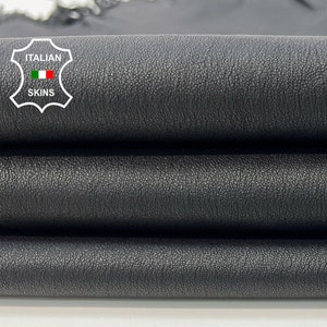 BLACK STRETCH Thin Soft Italian Lambskin Lamb Sheep Leather hide hides skin skins 6sqf 0.6mm B9952 image 1