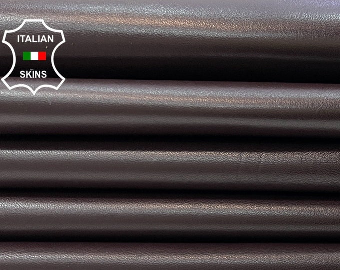 MAROON REDDISH BROWN 2 Shades Soft Italian Lambskin Lamb Sheep Leather pack 2 hides skins total 12sqf 0.8mm #C463