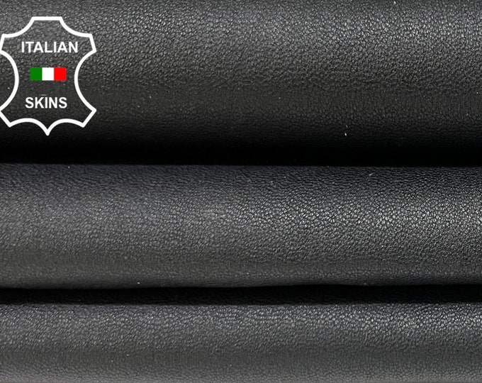 MATTE BLACK STRETCH Soft Italian Lambskin Lamb Sheep Leather hide hides skin skins 6+sqf 0.7mm #B6844