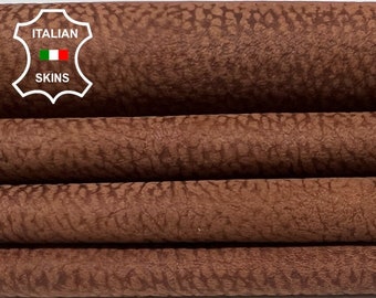 REDDISH BROWN NUBUCK Grainy Vintage Look Thin Soft Italian Lambskin Lamb Sheep Leather hide hides skin skins 5sqf 0.5mm #B4152