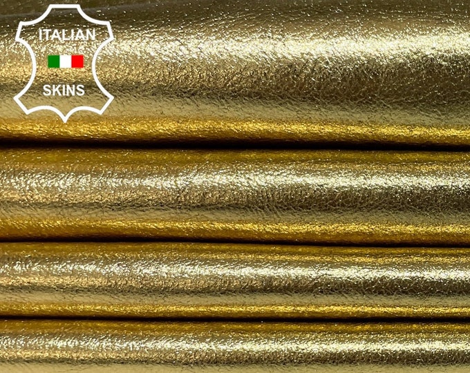 METALLIC GOLD Thin Soft Italian Lambskin Lamb Sheep Leather hides hide skin skins 5sqf 0.4mm #B2007