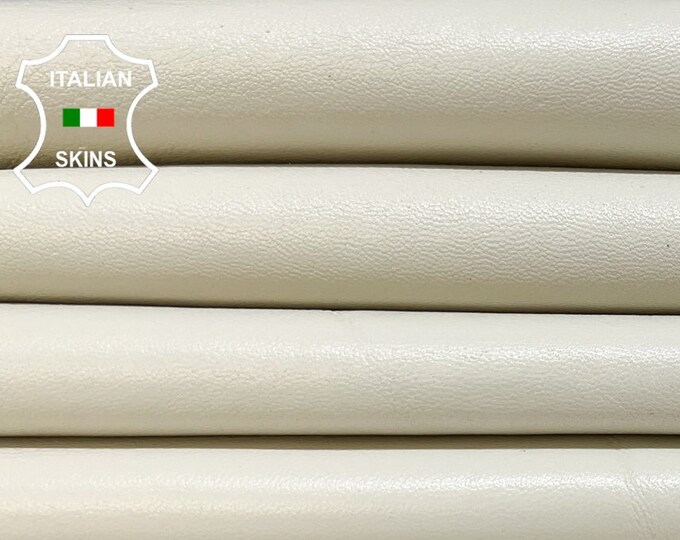 LIGHT IVORY Thick Soft Italian Lambskin Lamb Sheep Leather pack 2 hides skins total 15sqf 1.1mm #B6316