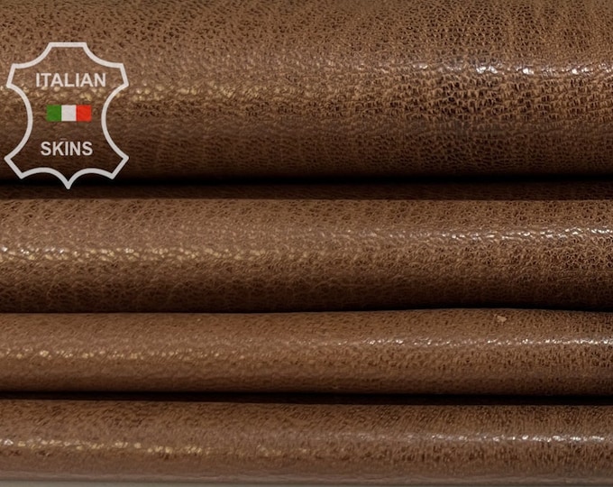 BROWN ROUGH Vegetable Tanned Soft Italian Lambskin Lamb Sheep Leather pack 2 hides skins total 10sqf 1.0mm #B7197