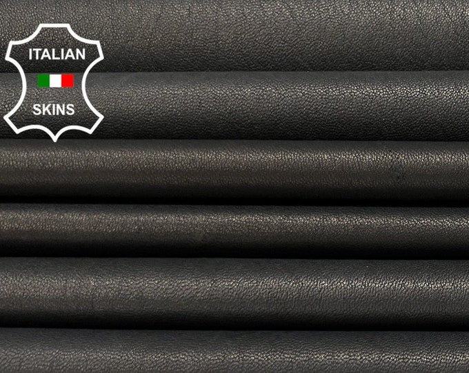 NATURAL BLACK STRETCH Naked Soft Italian Lambskin Lamb Sheep Leather pack 3 hides skins total 15sqf 0.8mm #B6832