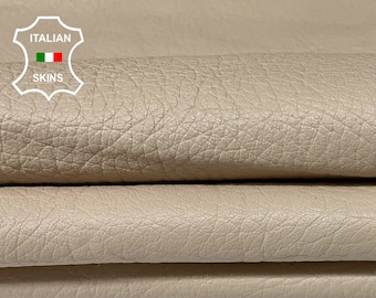 BEIGE GRAINY Thick soft Italian Lambskin Lamb Sheep Leather hides pack 3 skins total 22sqf 1.6mm #B169