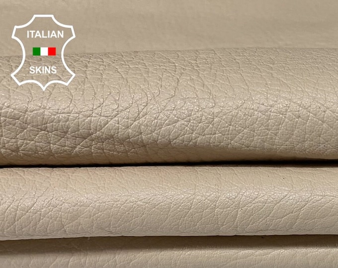 BEIGE GRAINY Thick soft Italian Lambskin Lamb Sheep Leather hides pack 3 skins total 22sqf 1.6mm #B169