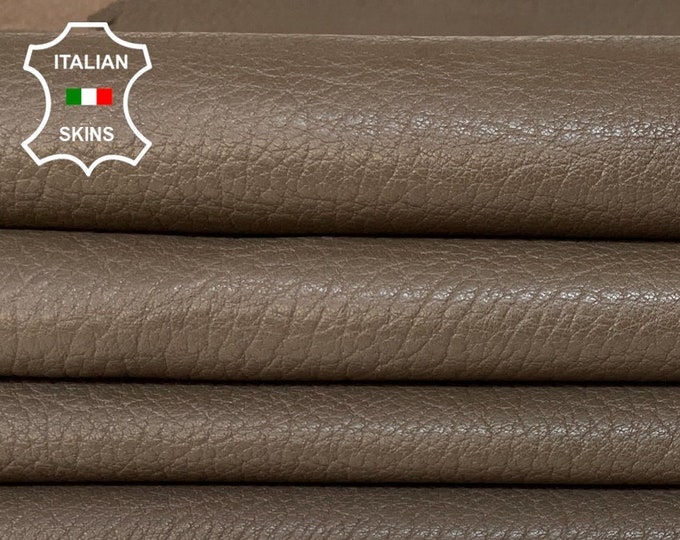 NATURAL BROWN GRAINY Vegetable tan soft Italian Lambskin Lamb sheep leather hides pack 2 skins total 10+sqf 2.0mm #A9335