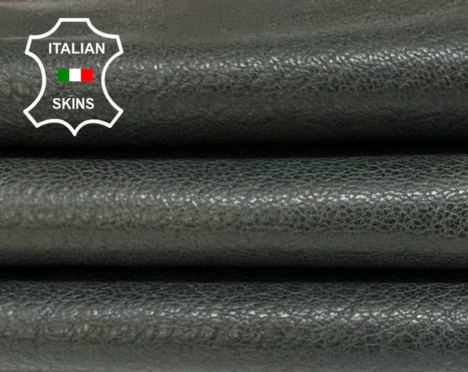 DARK GREEN ROUGH Vintage Look Vegetable Tan Thick Soft Italian Goatskin Goat Leather hide hides skin skins 3+sqf 1.2mm #B3544