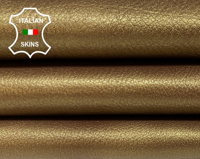 BRONZE PEARLIZED GRAINY Rough Thick Soft Italian Calfskin Calf Cow leather hide hides skin skins 6+sqf 1.1mm #B3404