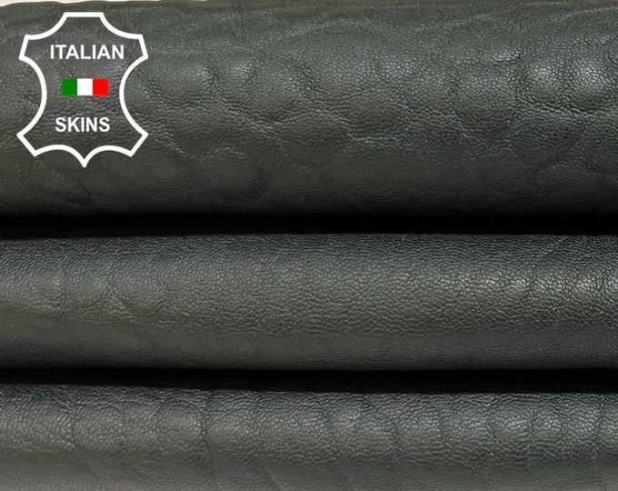 DARK BOTTLE GREEN Bubbly Grainy Vegetable Tan Thick Soft Italian Lambskin Lamb Sheep Leather hides hide skin skins 6+sqf 1.6mm #B4817