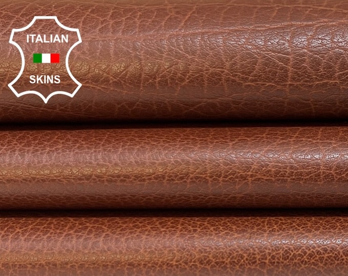 BURNT BROWN Soft Italian Calfskin Cow Leather hide hides skin skins 8-14sqf 0.8mm #B4379