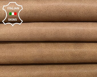 SAND LIGHT BROWN Vegetable Tan Vintage Look Soft Italian Lambskin Lamb Sheep Leather pack 2 hides skins total 12sqf 0.7mm #B6802
