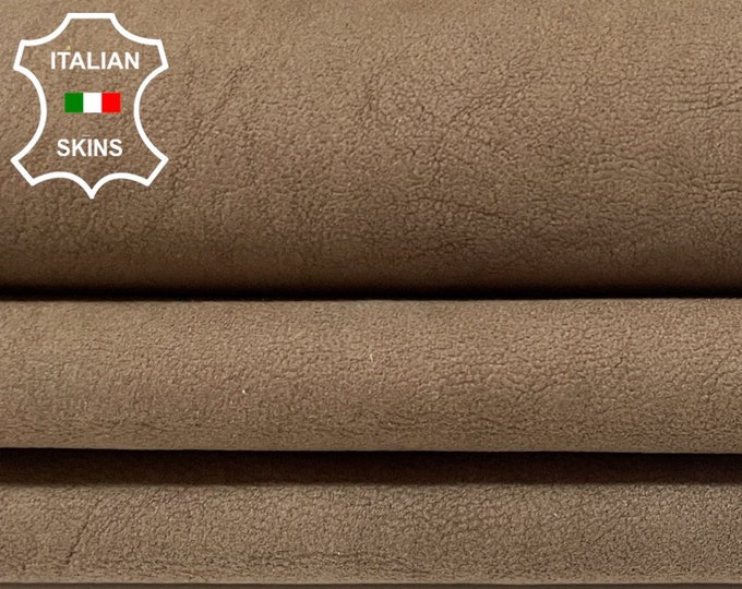 WALNUT BROWN NUBUCK Vegetable Tan Soft Italian Lambskin Lamb Sheep Leather hides hide skin skins 6+sqf 1.0mm #B2037