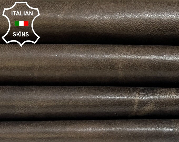 DARK BROWN ANTIQUED Rustic Look Vegetable Tan Soft Italian Lambskin Lamb Sheep Leather hide hides skin skins 8+sqf 0.8mm #B6453