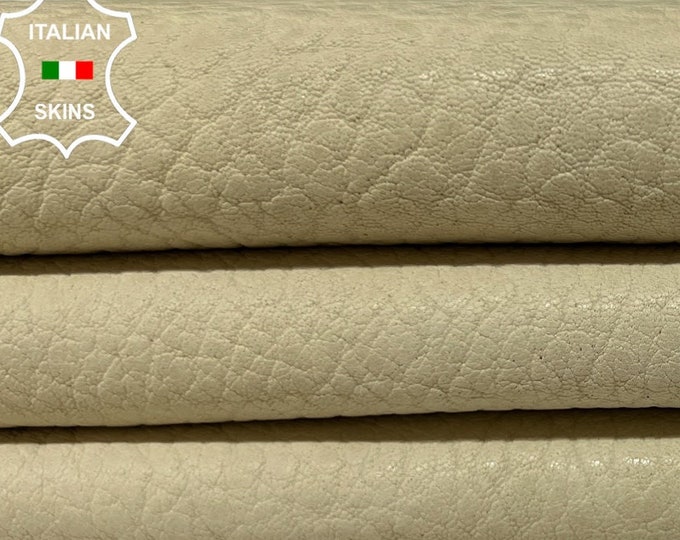 NATURAL BEIGE BUBBLY Grainy Vegetable Tan Soft Italian Lambskin Lamb Sheep Leather hide hides skin skins 5sqf 0.9mm #B3180