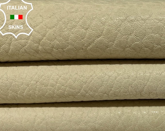 NATURAL BEIGE BUBBLY Grainy Vegetable Tan Soft Italian Lambskin Lamb Sheep Leather hide hides skin skins 5sqf 0.9mm #B3180