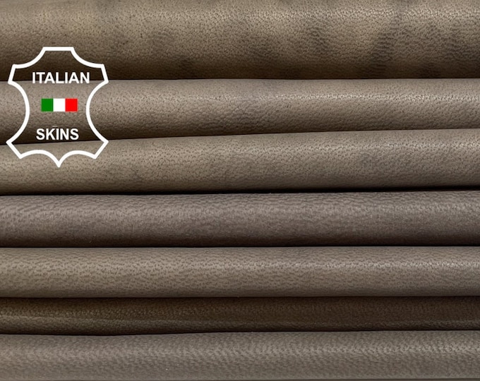 TAUPE BROWN DISTRESSED Vintage Look Soft Italian Lambskin Lamb Sheep Leather hides pack 6 skins total 40sqf 0.7mm #B720
