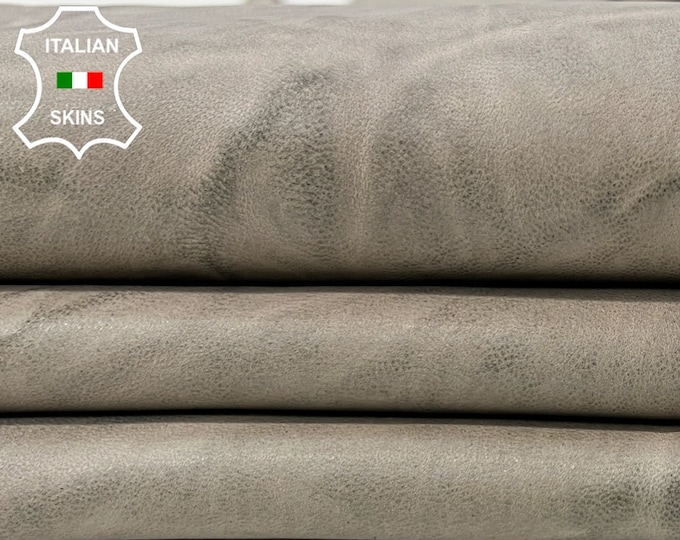 DIRTY BONES DISTRESSED Vintage Look Vegetable Tan Thick Soft Italian Lambskin Lamb Sheep Leather hide hides skin skins 7sqf 1.2mm #C357