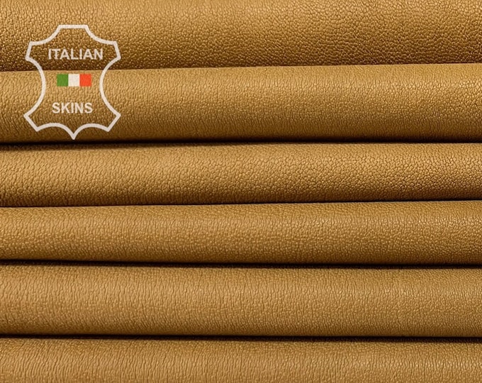 NATURAL TAN STRETCH Soft Italian Lambskin Lamb Sheep Leather pack 2 hides skins total 8sqf 0.7mm #B7131