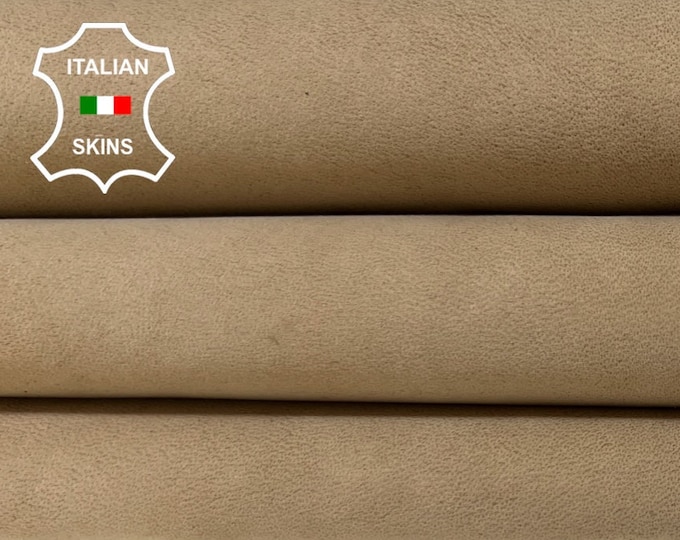 NATURAL SAND BEIGE Nubuck Soft Italian Lambskin Lamb Sheep leather hide hides skin skins 5+sqf 0.8mm #B3267