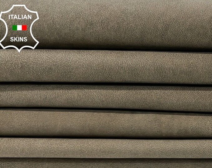 DIRTY WALNUT BEIGE Vintage Look Vegetable Tan Thick Soft Italian Lambskin Lamb Sheep Leather pack 2 hides skins total 12sqf 1.1mm #C356