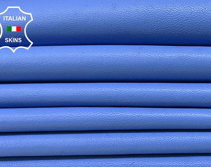 AZURE BLUE Soft Italian Lambskin Lamb Sheep leather pack 3 hides skins total 21sqf 0.9mm #B9685