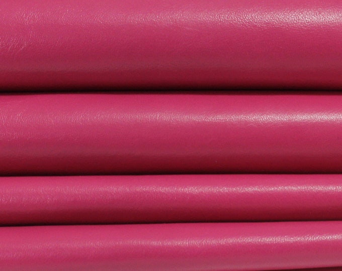 HOT PINK Chewing gum pink smooth Italian genuine Lambskin Lamb Sheep leather skins hides 0.5mm to 1.2mm