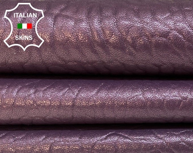 PEARLIZED BUBBLY PURPLE Grainy Thick Soft Italian Lambskin Lamb Sheep Leather hide hides skin skins 6sqf 1.4mm #B5620