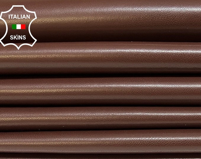 JET REDDISH BROWN Thick Italian Lambskin Lamb Sheep Leather pack 7 hides skins total 40sqf 1.1mm #B8569