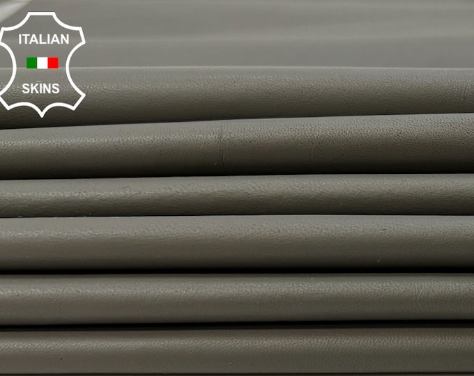 CONCRETE GREY Thin Soft Italian Lambskin Lamb Sheep leather pack 5 hides skins total 25+sqf 0.5mm #B9824