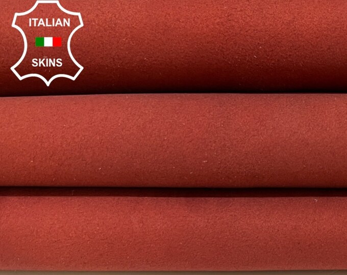 BRIC RED SUEDE Soft Italian Lambskin Lamb Sheep leather hide hides skin skins 6+sqf 0.8mm #B4781